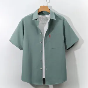 UrbanEdge Herren Minimalistisches Kurzarmhemd