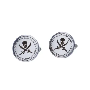 US Navy Submarine Force Officers Submariner Silent Service Stainless Cuff Links