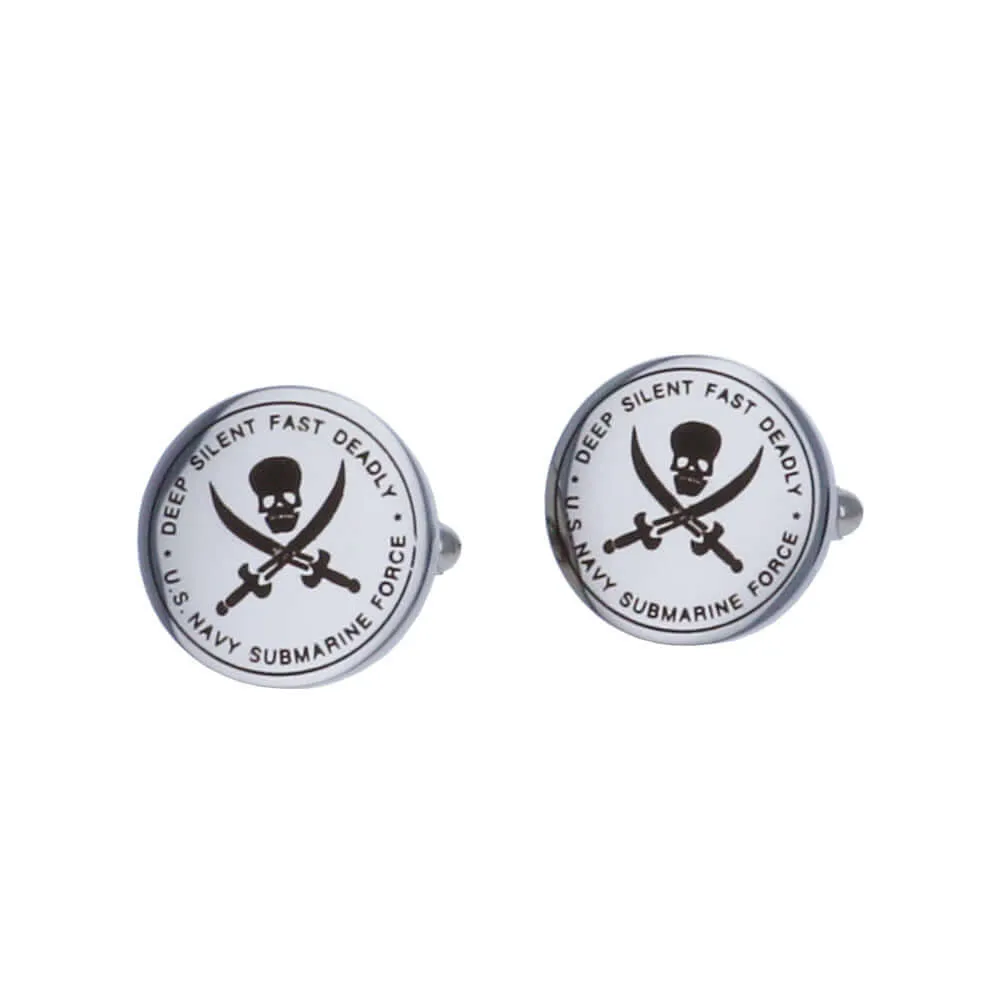 US Navy Submarine Force Officers Submariner Silent Service Stainless Cuff Links