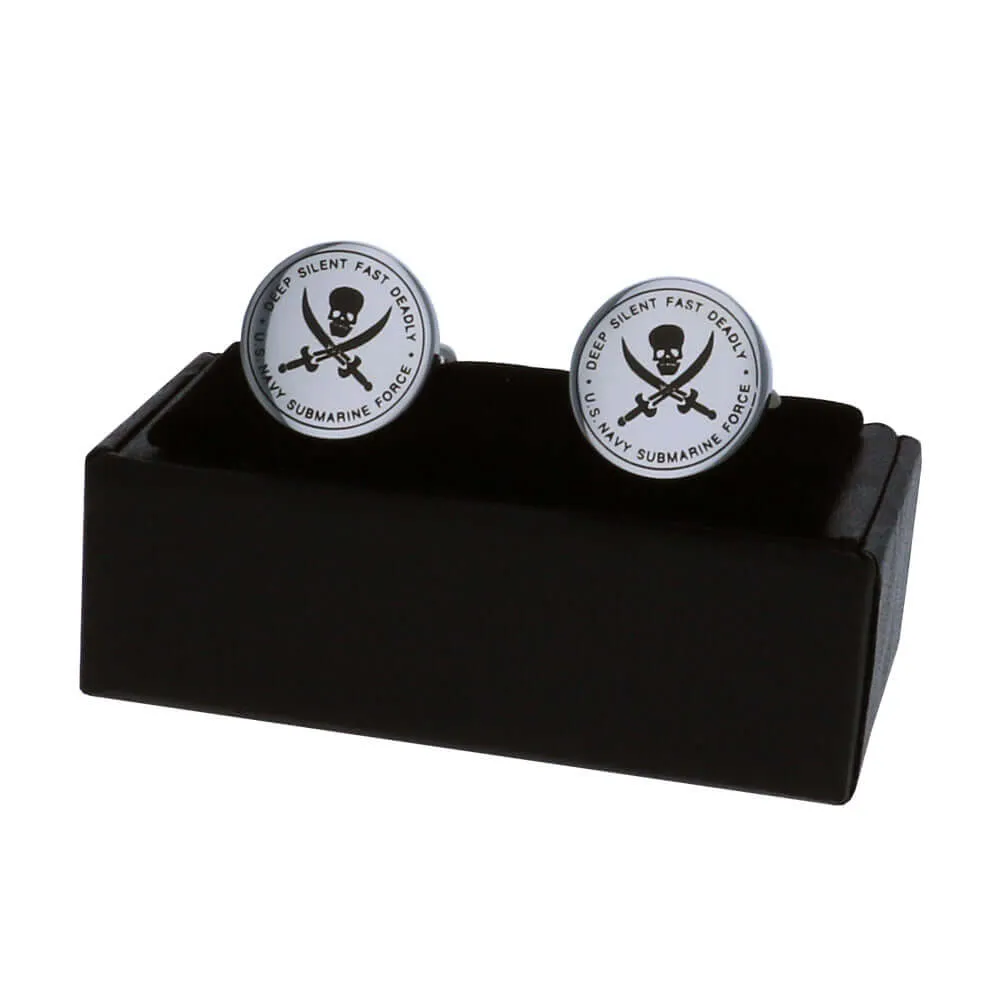 US Navy Submarine Force Officers Submariner Silent Service Stainless Cuff Links