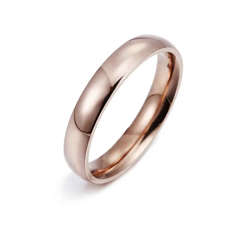 Valentine&#39;s Day Gifts Simple Smooth Plain Ring Classic Gold Color Rings for Women Men Wedding Couple Lovers&#39; Engagement Jewelry