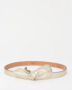 Valentino RED Gold Leather Bow Belt - S