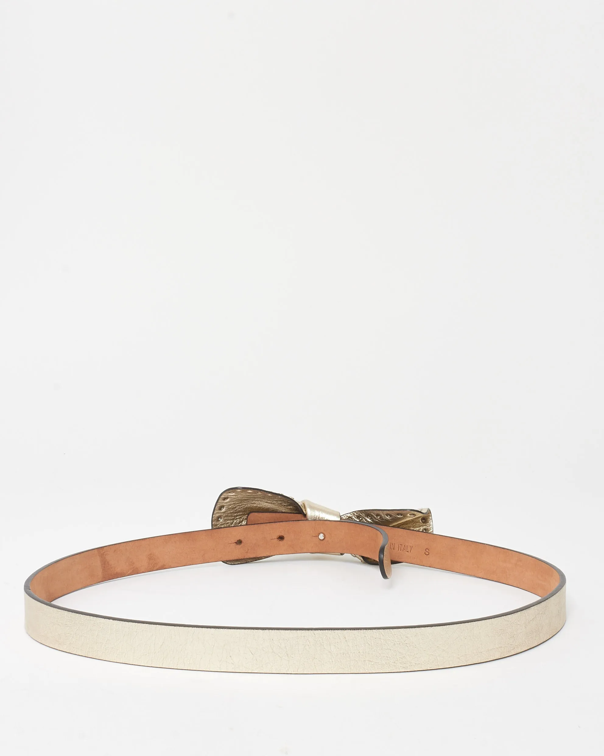 Valentino RED Gold Leather Bow Belt - S