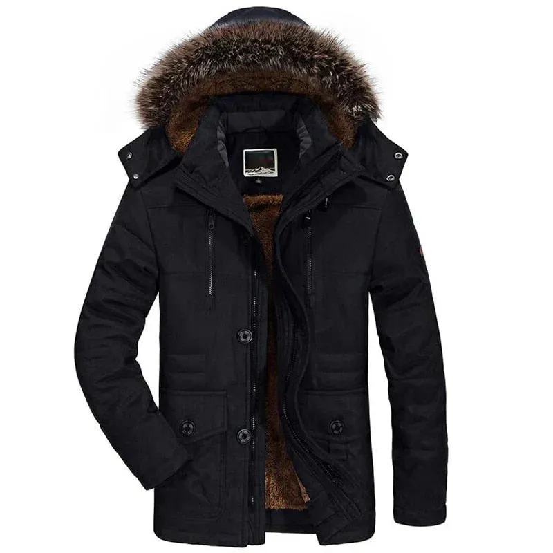 Velvet Ridge™ | Men's Casual Outdoor Coat | Thick Velvet Lining, Fur Collar & Weather-Resistant Design