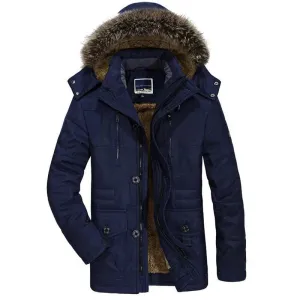 Velvet Ridge™ | Men's Casual Outdoor Coat | Thick Velvet Lining, Fur Collar & Weather-Resistant Design