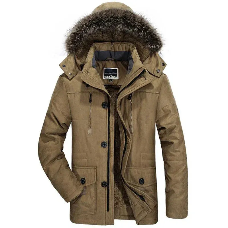 Velvet Ridge™ | Men's Casual Outdoor Coat | Thick Velvet Lining, Fur Collar & Weather-Resistant Design