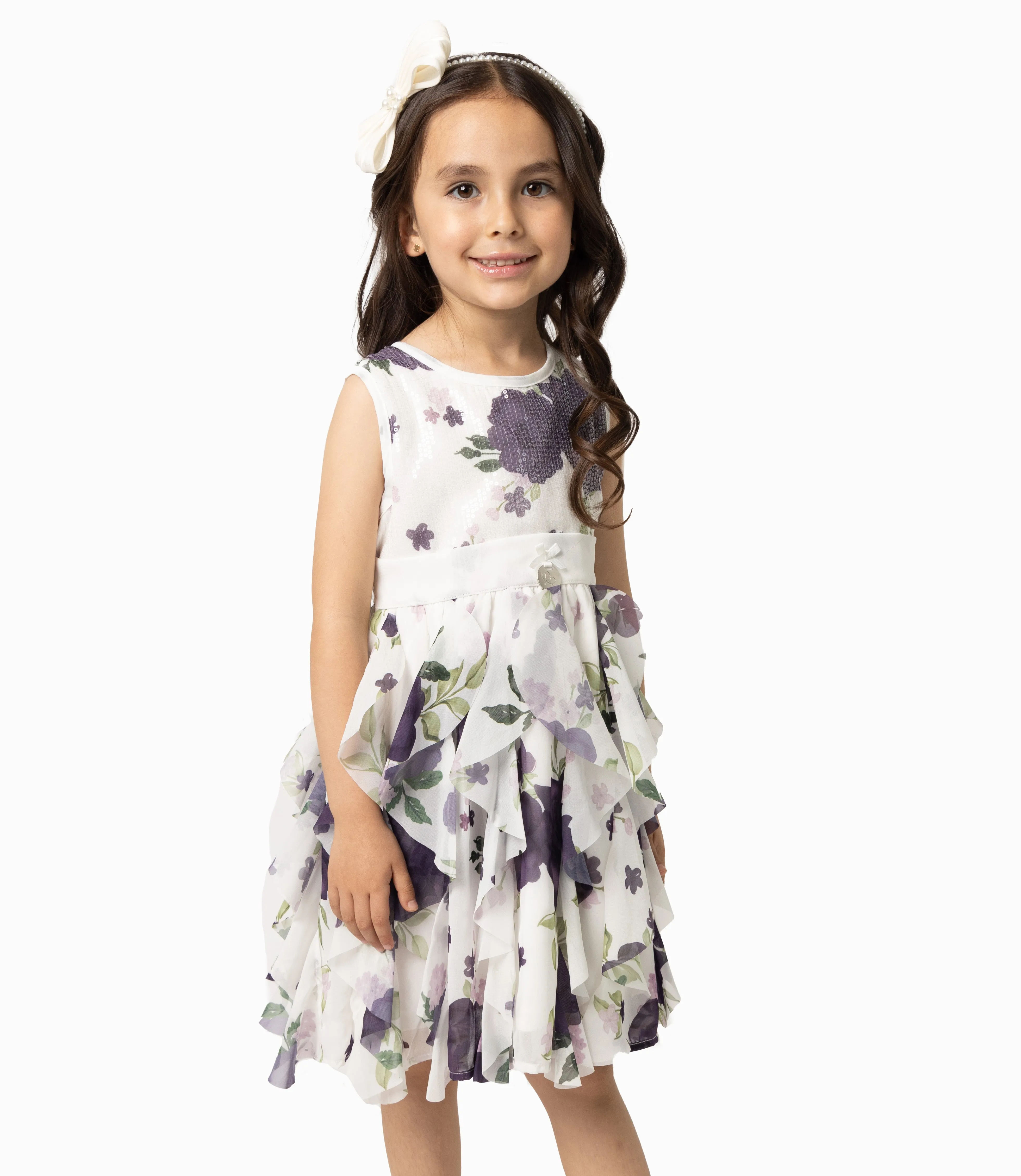 Vestido Niña Con Vuelos Y Flores