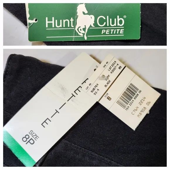 Vintage HUNT CLUB Brushed Black Denim Jean Skirt - Size 8P  (NWT)