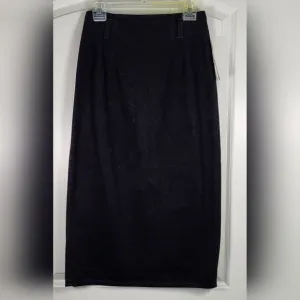 Vintage HUNT CLUB Brushed Black Denim Jean Skirt - Size 8P  (NWT)