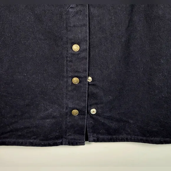 Vintage HUNT CLUB Brushed Black Denim Jean Skirt - Size 8P  (NWT)
