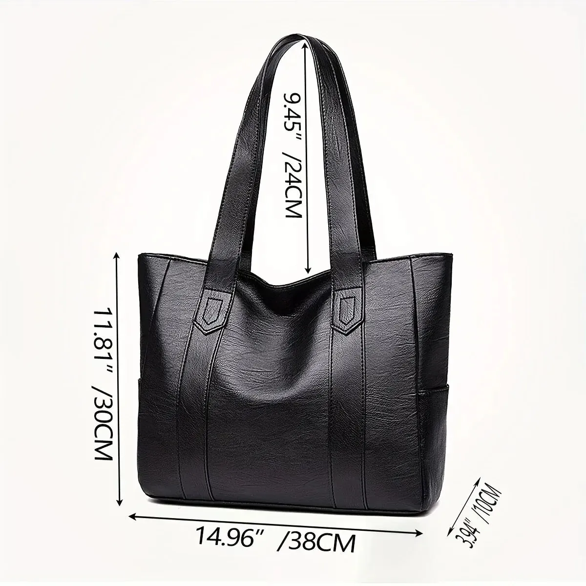 Vintage-Inspired Large Capacity Vegan Tote Bag