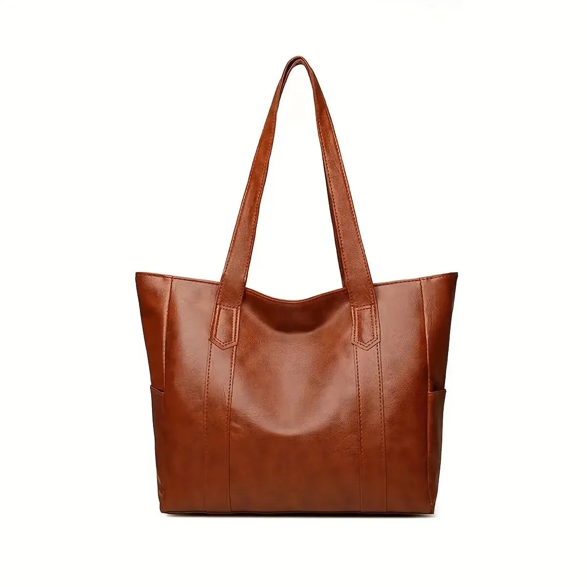 Vintage-Inspired Large Capacity Vegan Tote Bag
