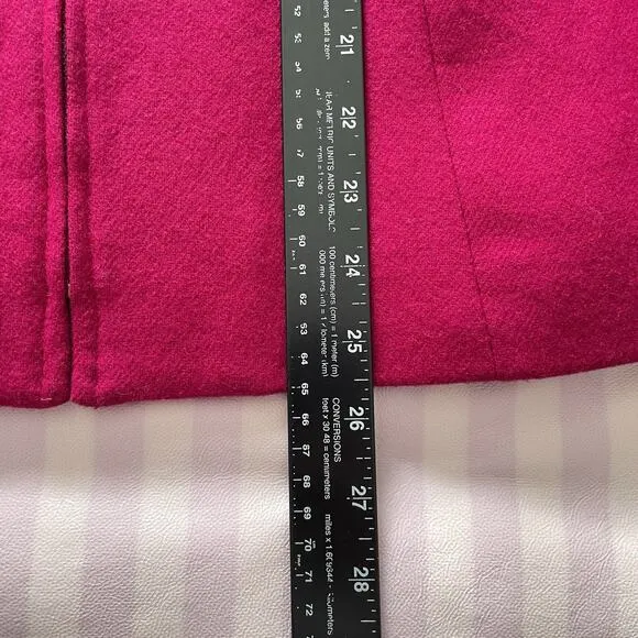 VTG 90s Casablanca Hot Pink Blazer Jacket Sz 10 Barbie Wool Zip Preppy Academia
