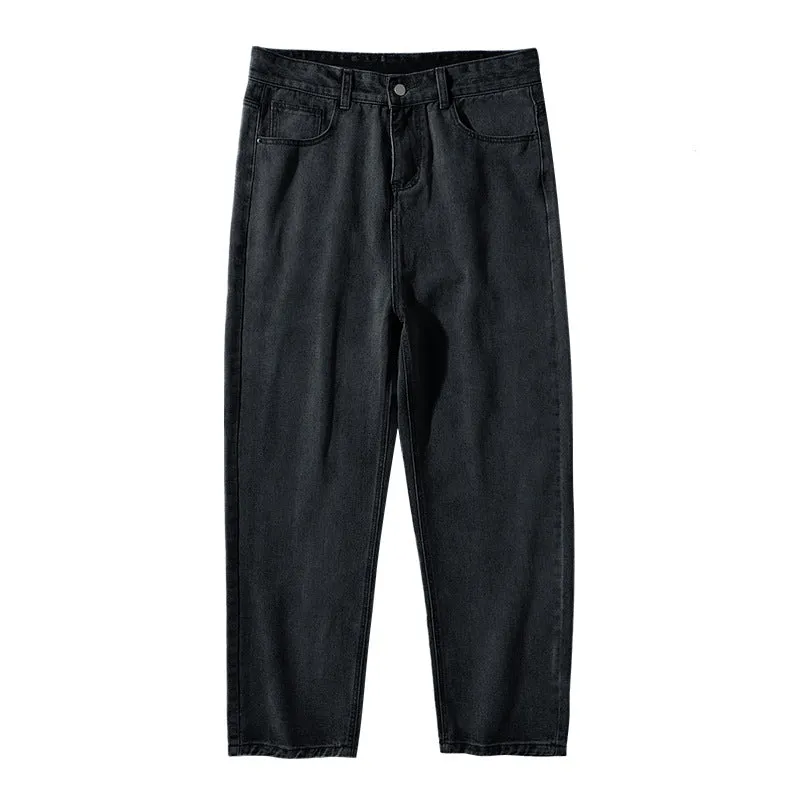 Washed Straight Casual Loose Simple Jeans