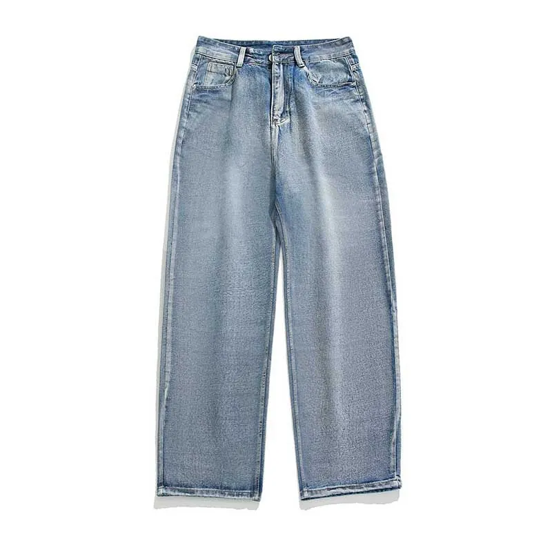 Washed Straight Casual Loose Simple Jeans
