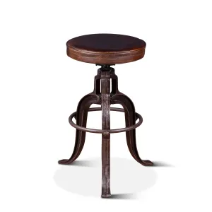 Wellington Adjusting Stool Brown Leather