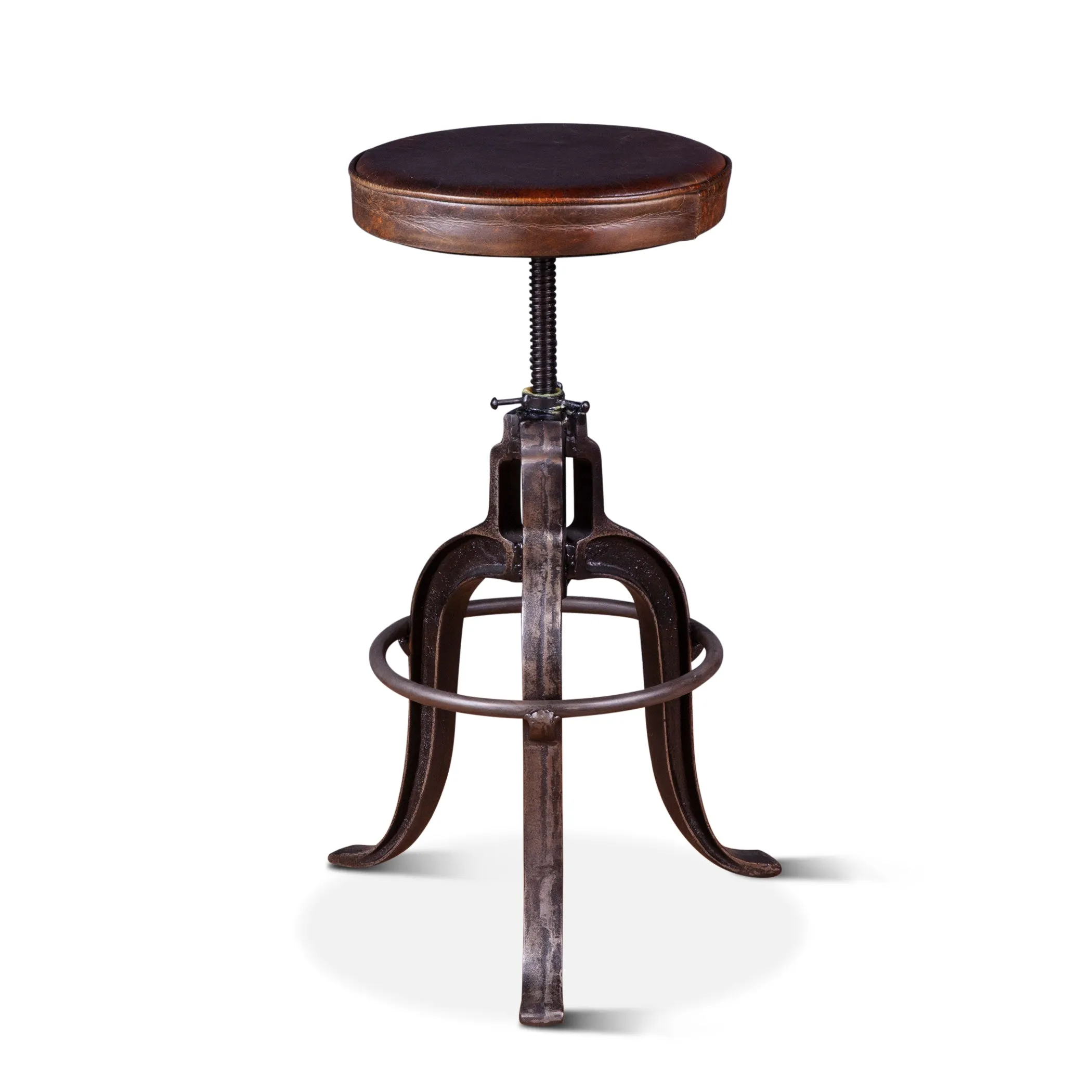 Wellington Adjusting Stool Brown Leather