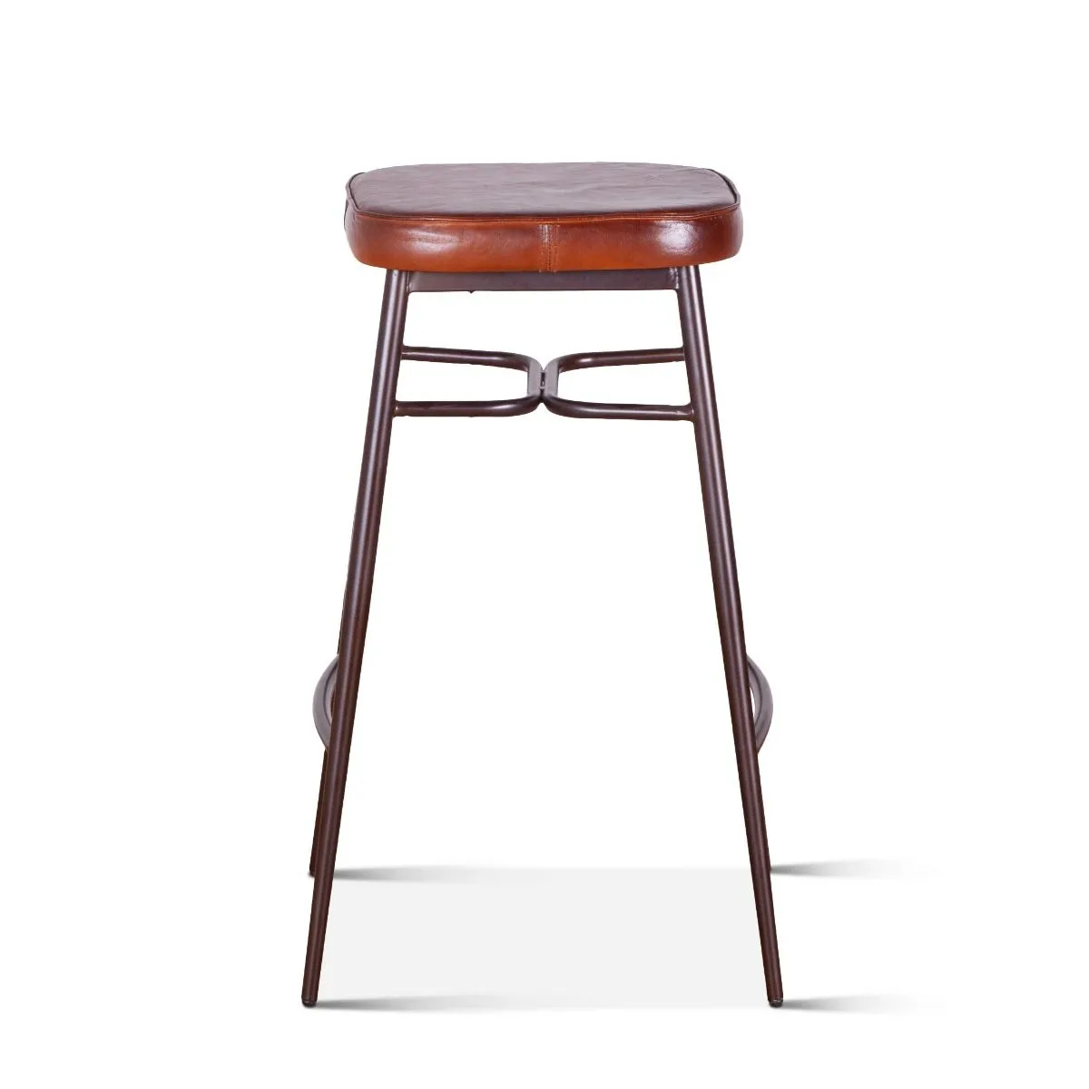 Wellington Backless Leather Bar Stool