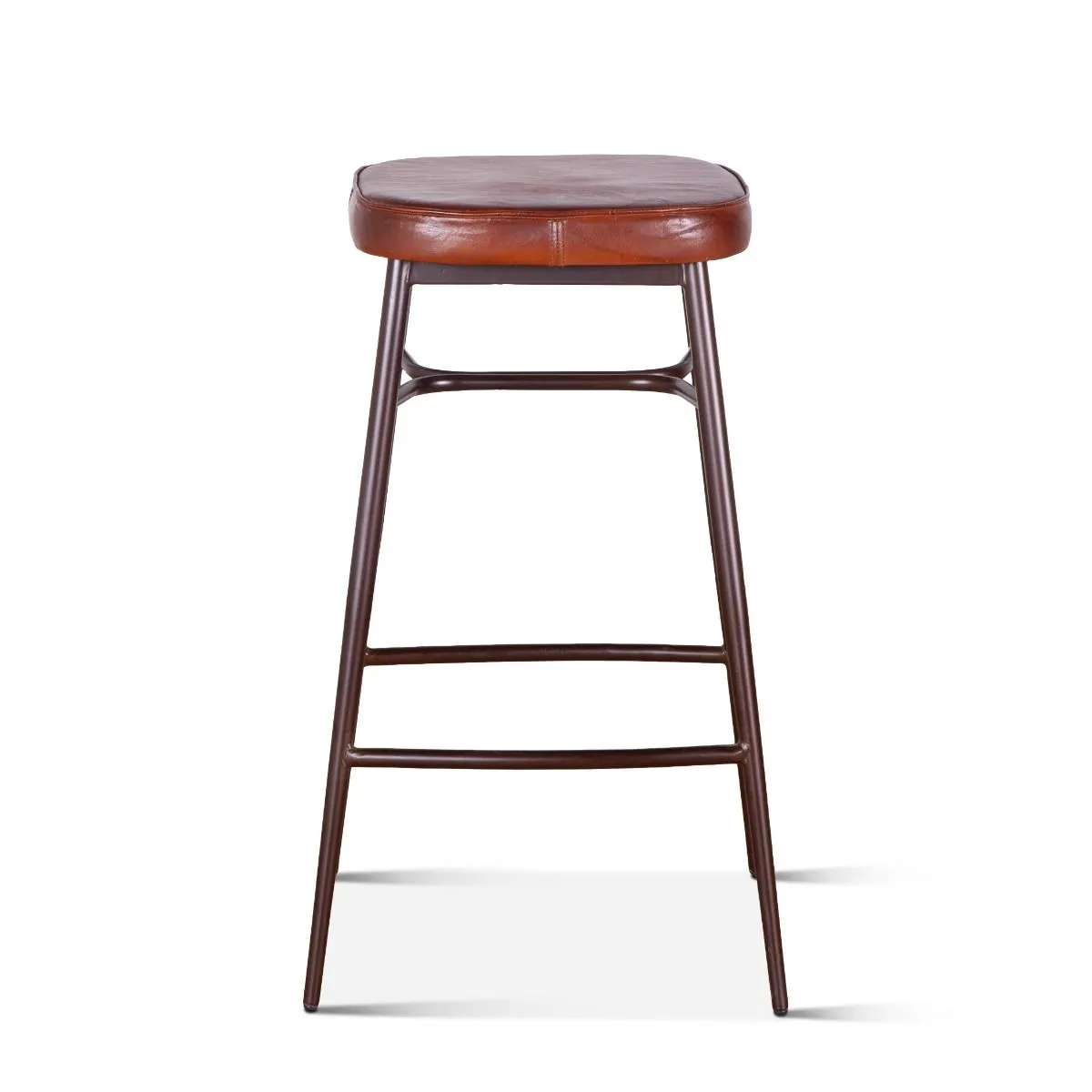 Wellington Backless Leather Bar Stool