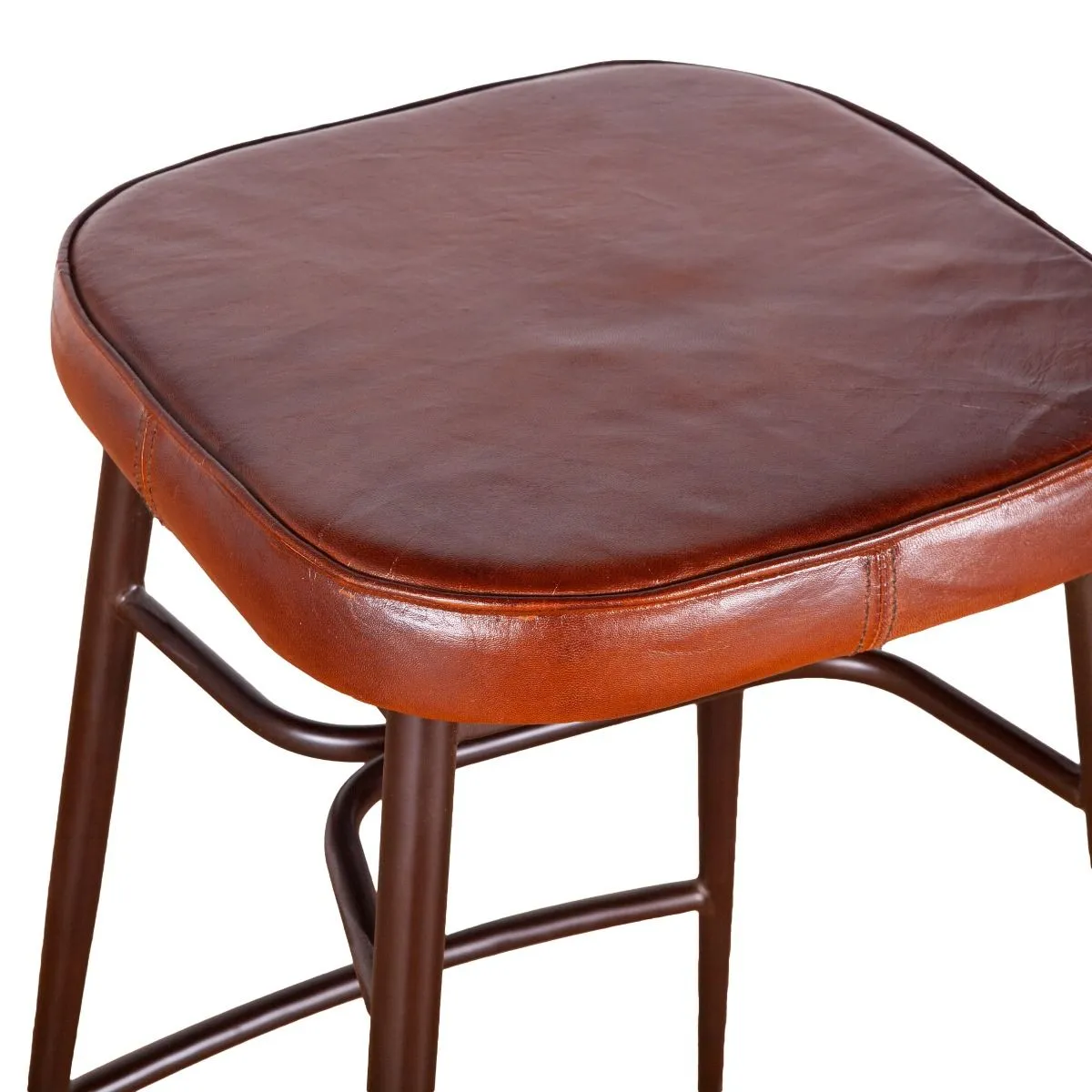 Wellington Backless Leather Bar Stool