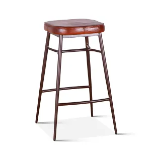 Wellington Backless Leather Bar Stool