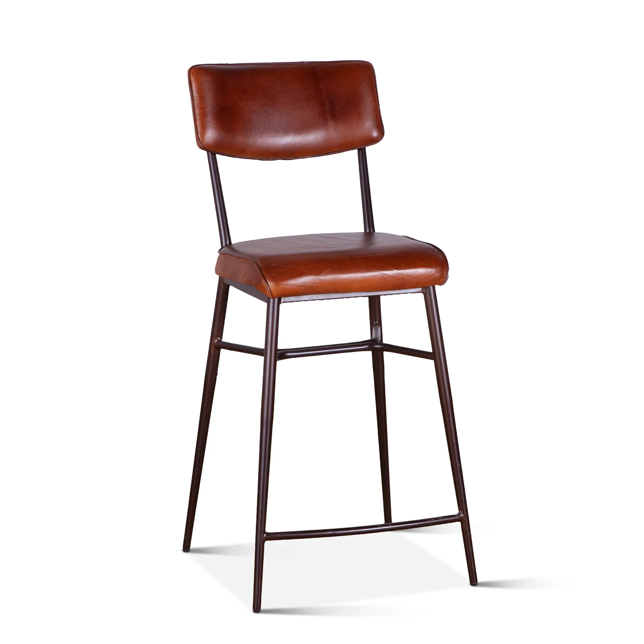Wellington High Back Leather Counter Chair