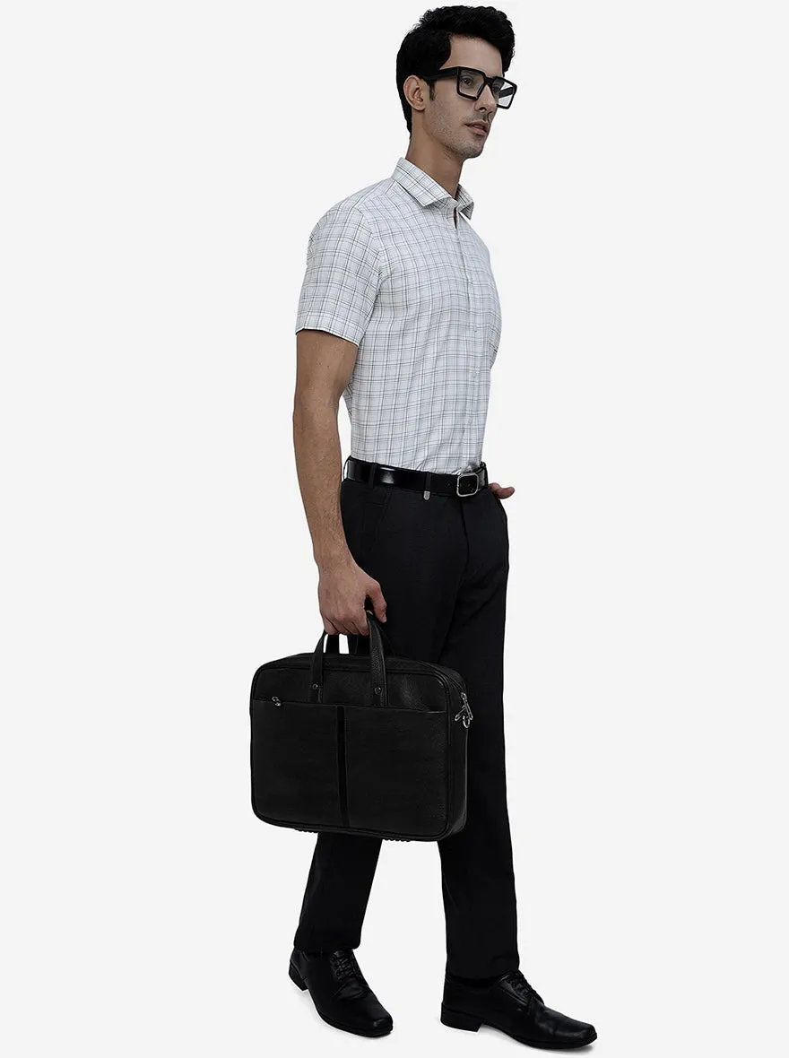 White Checked Regular Fit Formal Shirt | Greenfibre