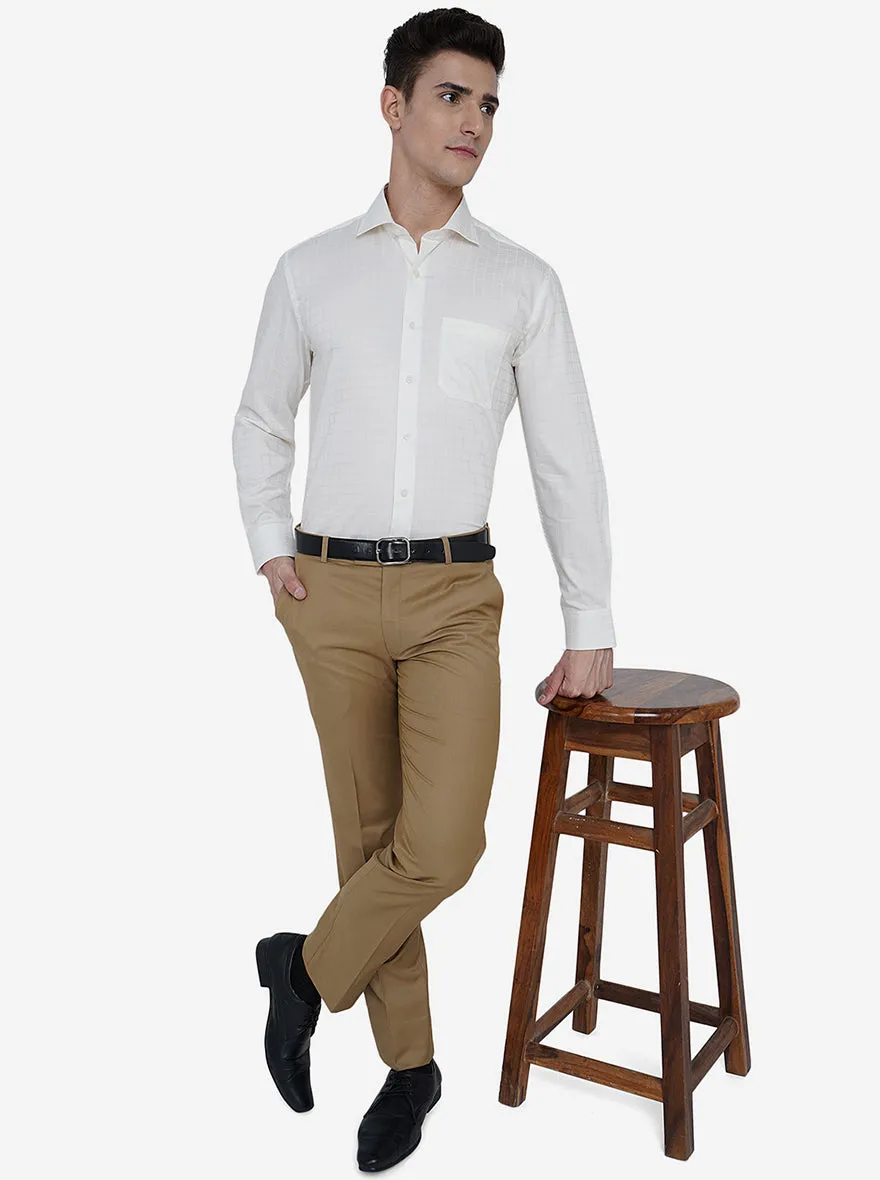 White Checked Regular Fit Formal Shirt | JadeBlue