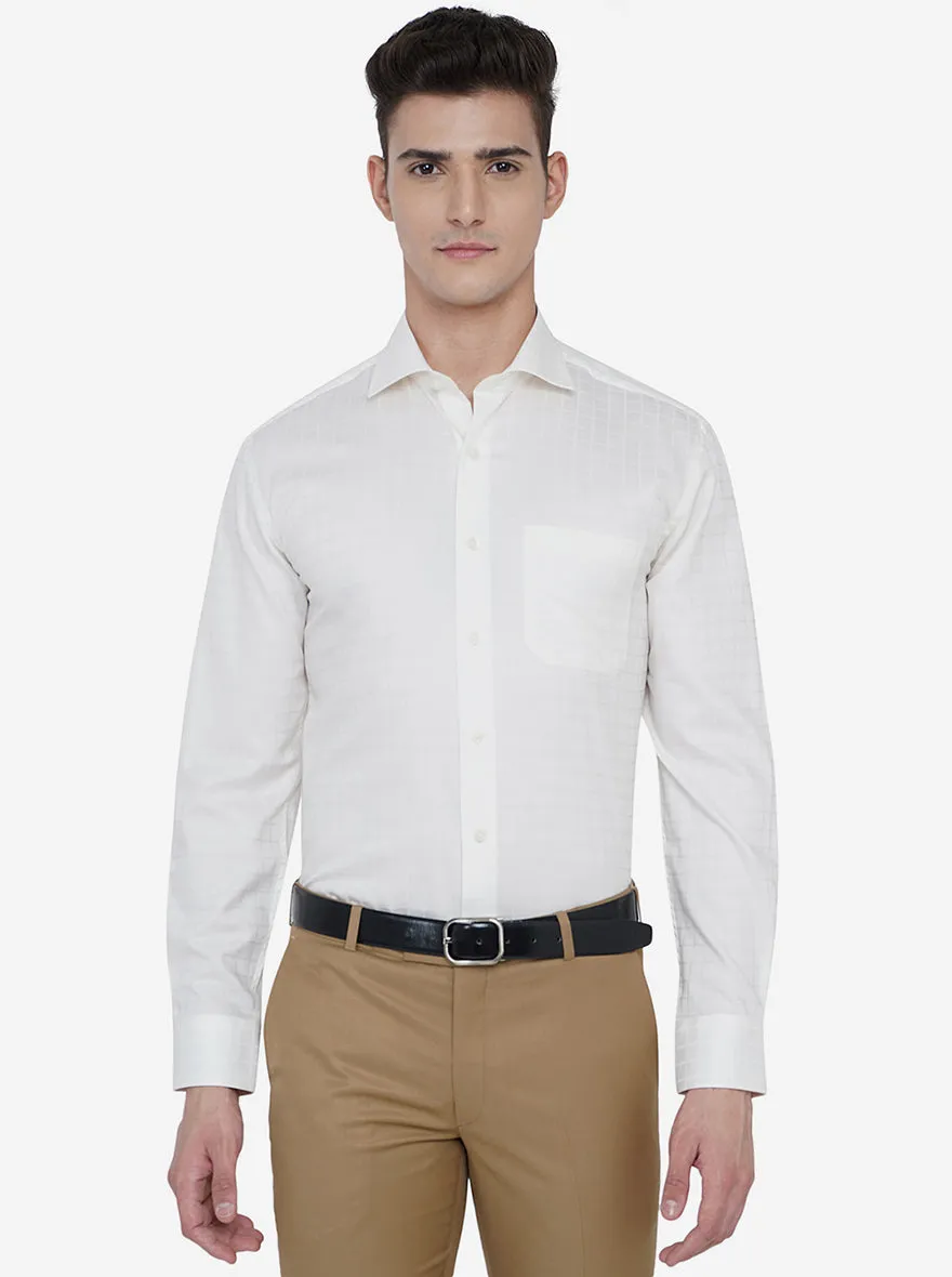 White Checked Regular Fit Formal Shirt | JadeBlue