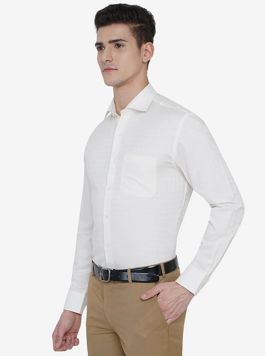 White Checked Regular Fit Formal Shirt | JadeBlue