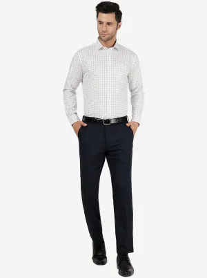 White Checked Regular Fit Formal Shirt | JadeBlue