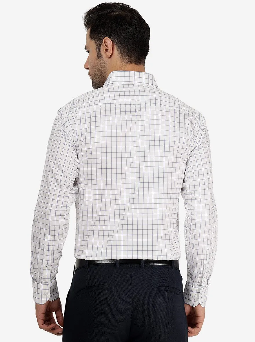 White Checked Regular Fit Formal Shirt | JadeBlue