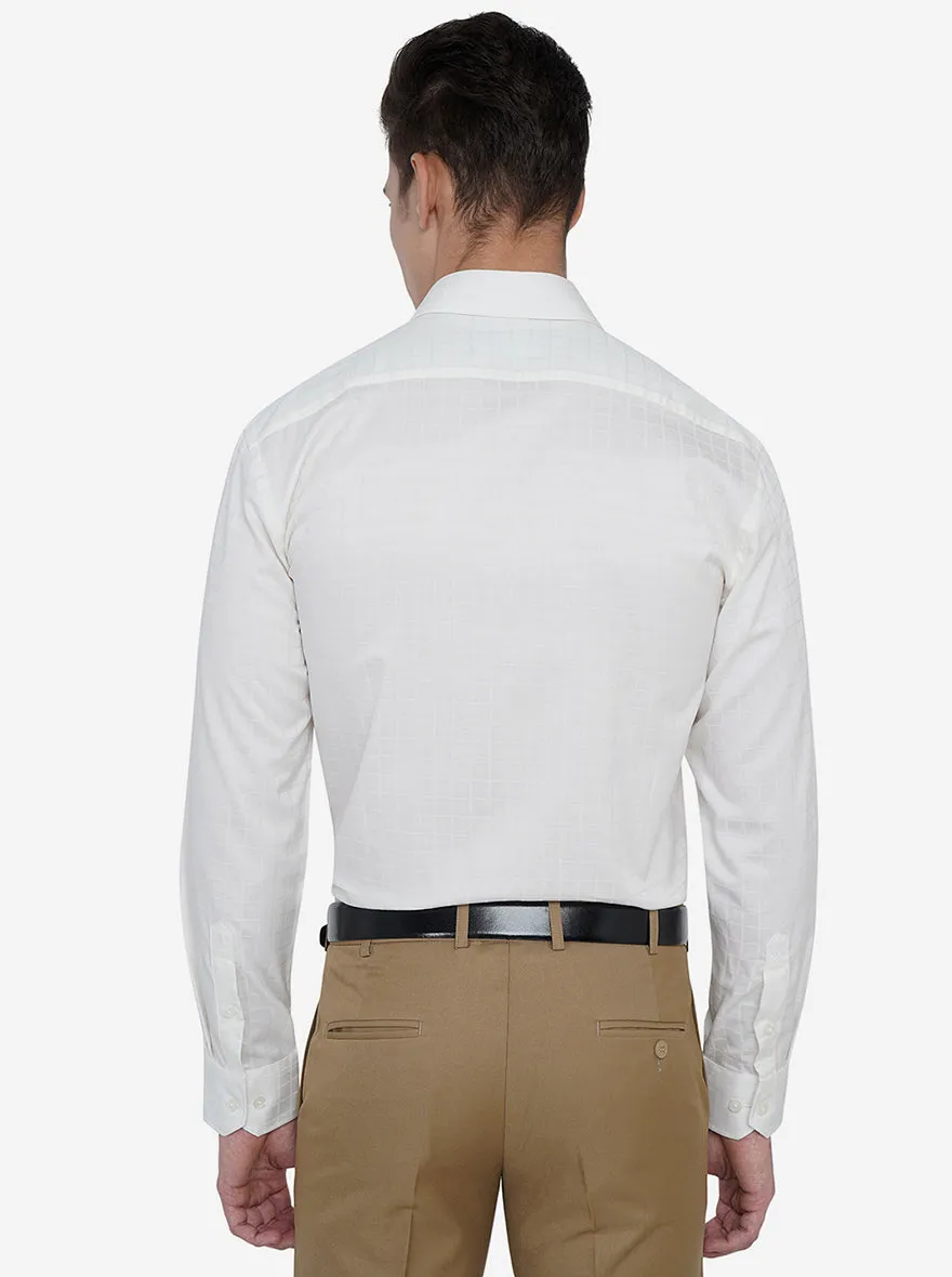 White Checked Regular Fit Formal Shirt | JadeBlue