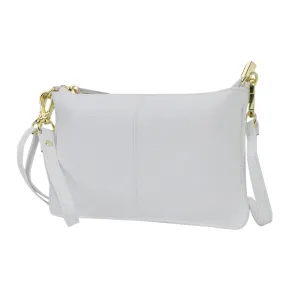 White NGIL Genuine Leather Wristlet Crossbody Bag