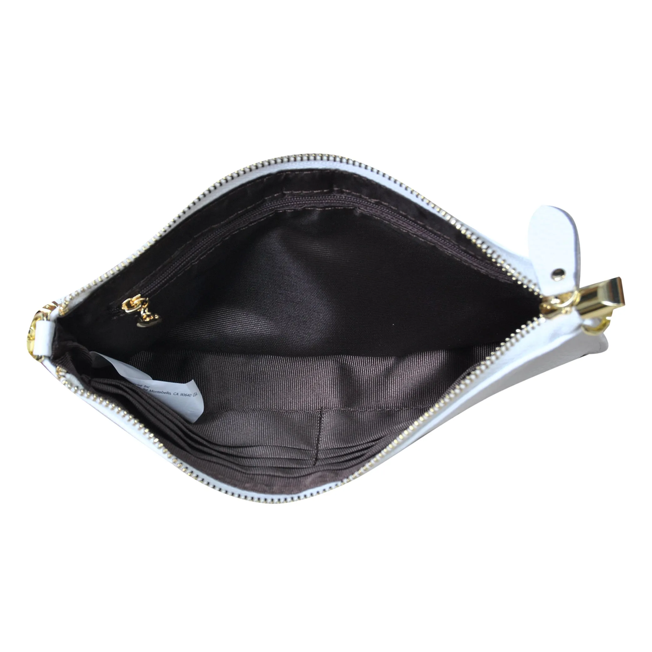 White NGIL Genuine Leather Wristlet Crossbody Bag
