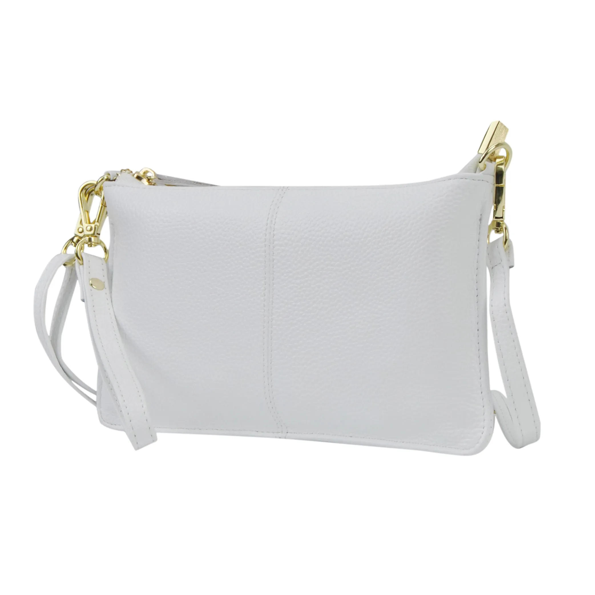 White NGIL Genuine Leather Wristlet Crossbody Bag