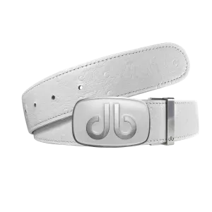 White ostrich strap with Big white buckle