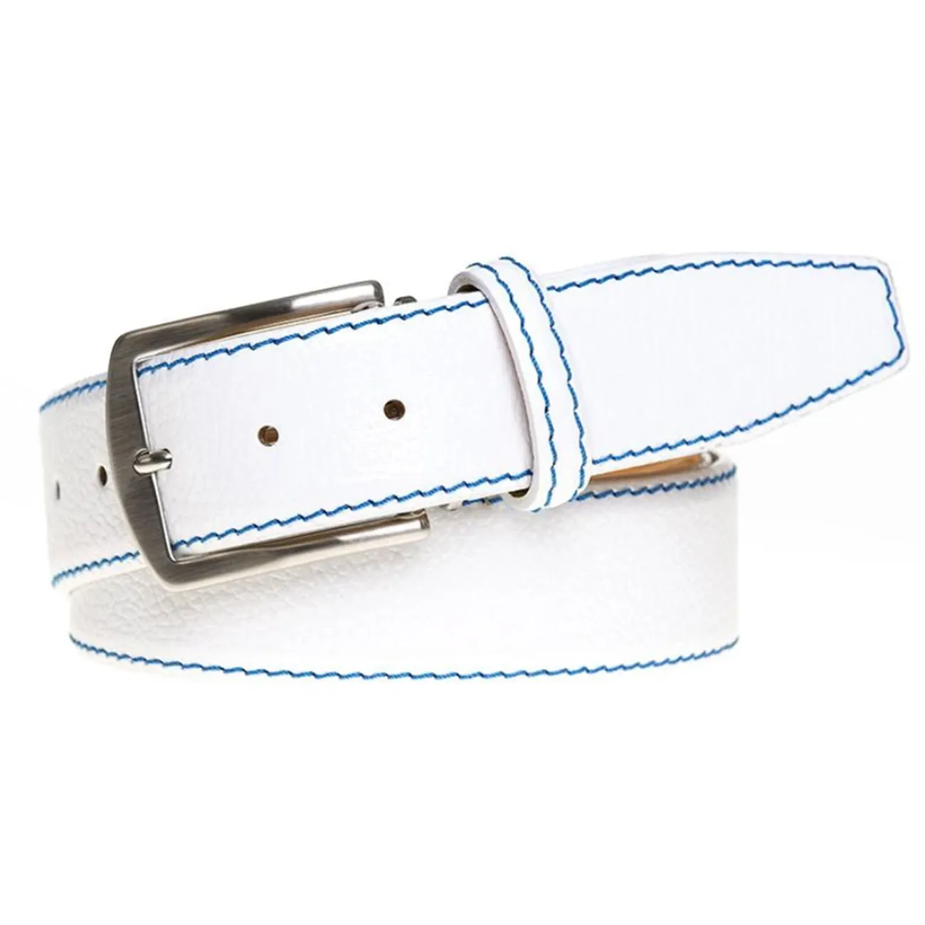 White Pebble Grain Custom Belt