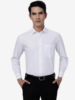 White Solid Slim Fit Formal Shirt | Greenfibre