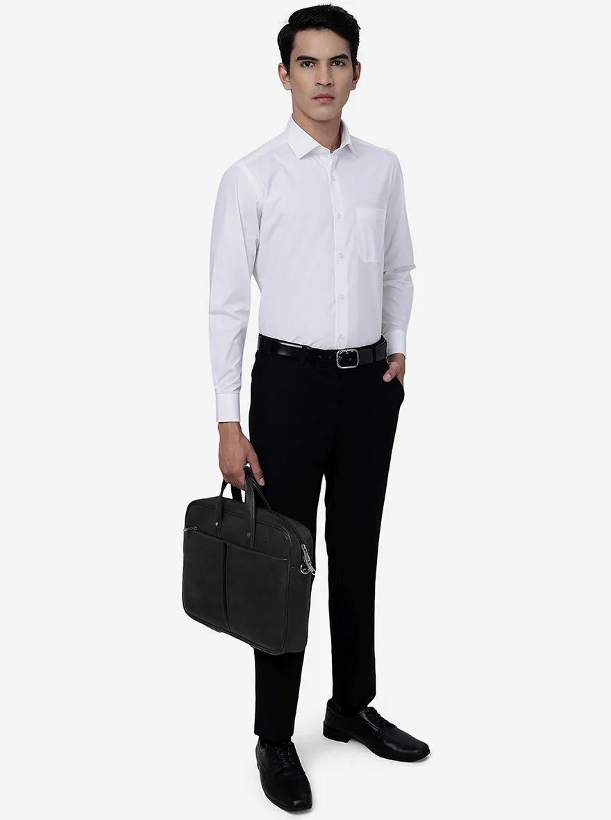 White Solid Slim Fit Formal Shirt | Greenfibre