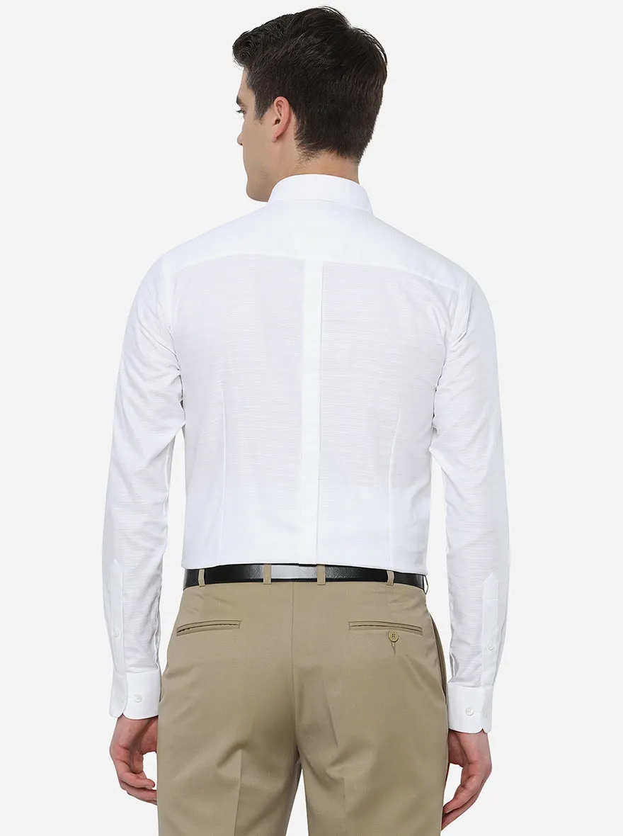 White Striped Slim Fit Formal Shirt | JadeBlue