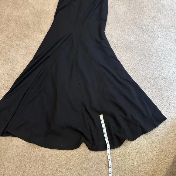 White by Vera Wang Gown Cowl Back Sash Black Tie Bridesmaid Formal Sz 8 VW360069