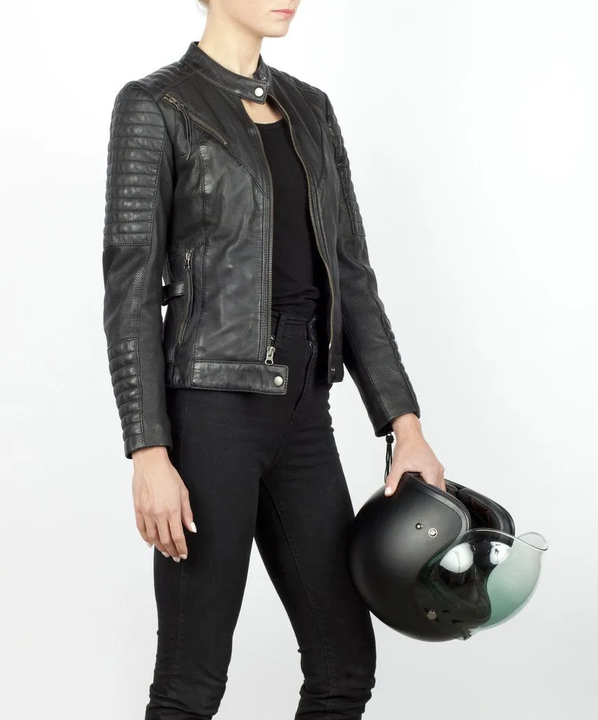 Wild & Free Black Motorcycle Jacket Women