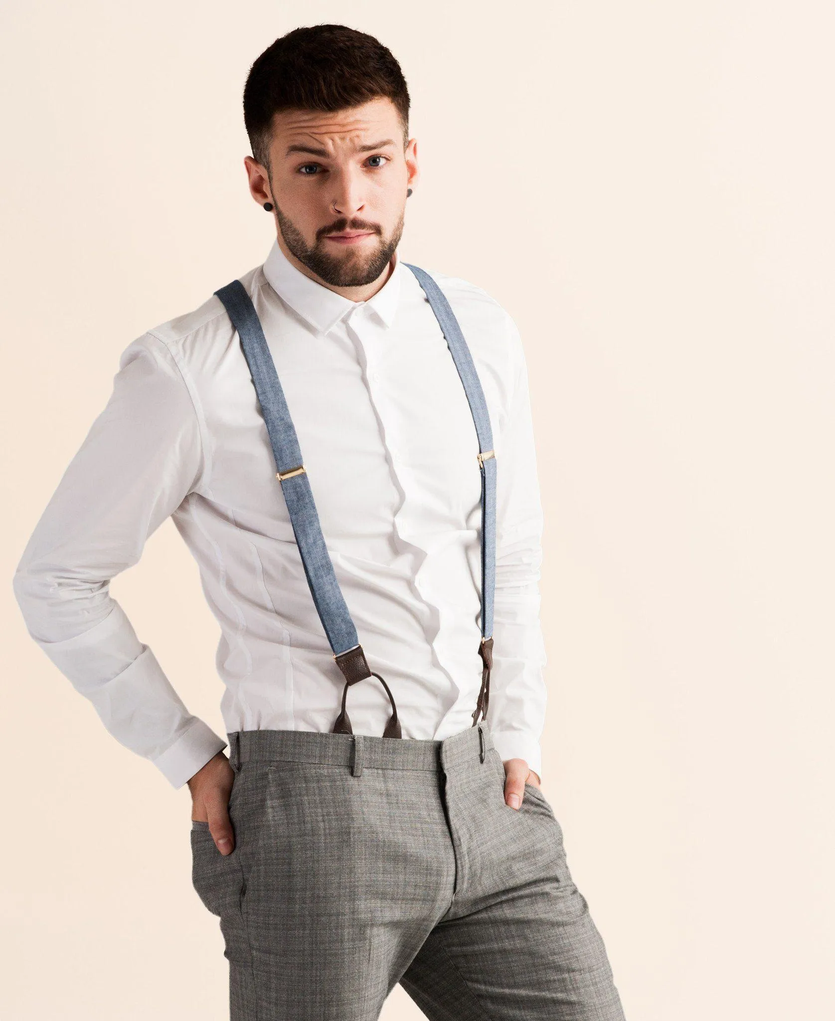 Windmill Wanderer - Chambray Suspenders