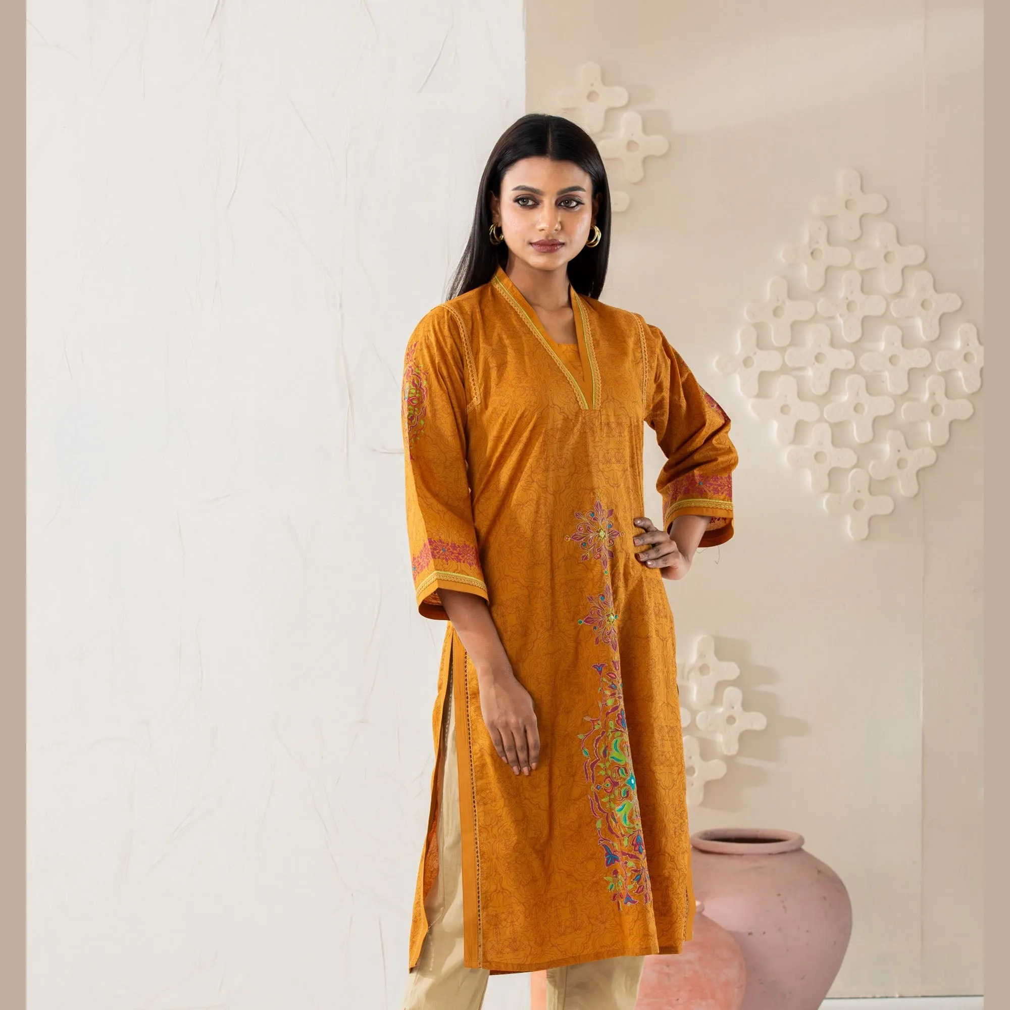 Women Bronze Elegance Kurti