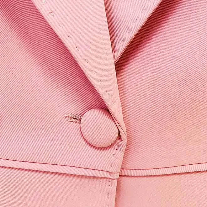Women Hot Pink Light Pink Pantsuit Lace High Waist Fitted Blazer   Flare Trousers Pants Suit / Wedding Suit