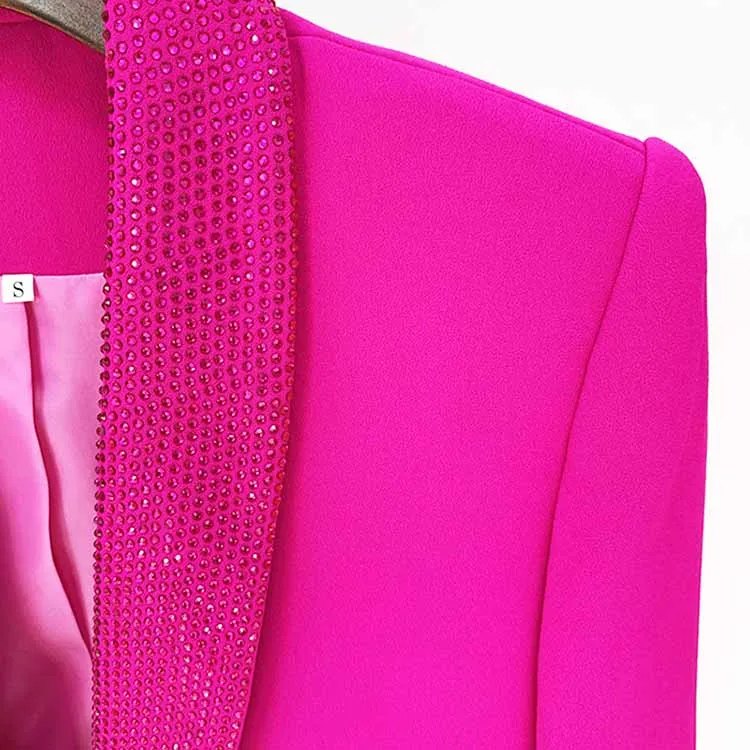 Women's Event Pantsuits with Feather One Button Wedding Suit Party Set
