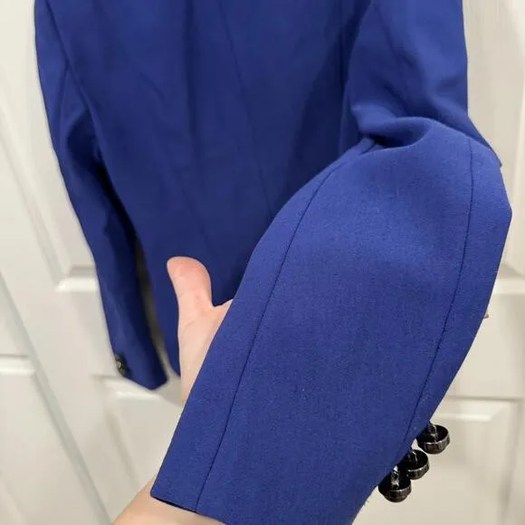 Women’s Proenza Schouler Blue Blazer Jacket Full Zip Size 4 Fancy Formal