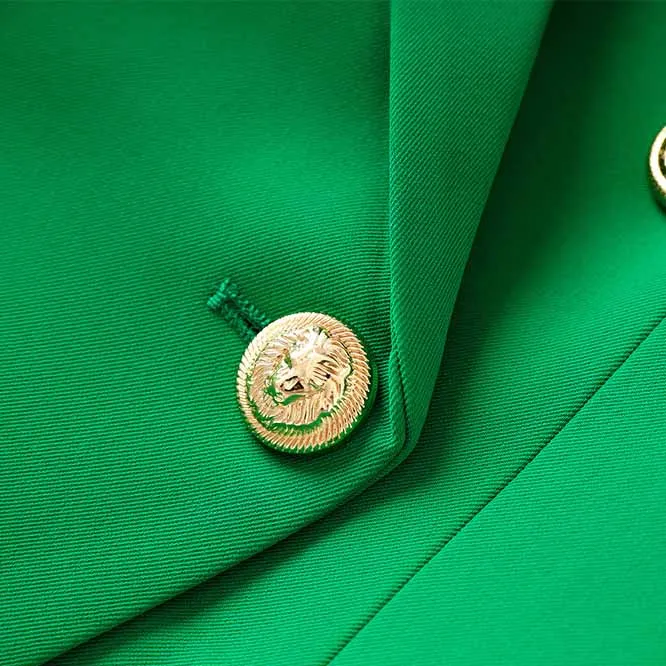 Women's Two Piece Green Tailored Skirt Suit Formal Skirt Suit