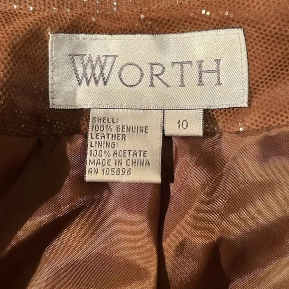 Worth Leather Jacket Size 10